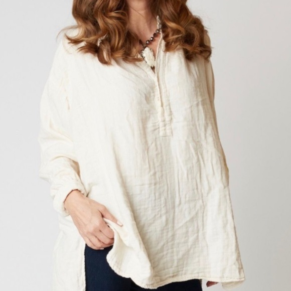 CP SHADES Petra top gauze cream ivory size small euc !! Soft gauze